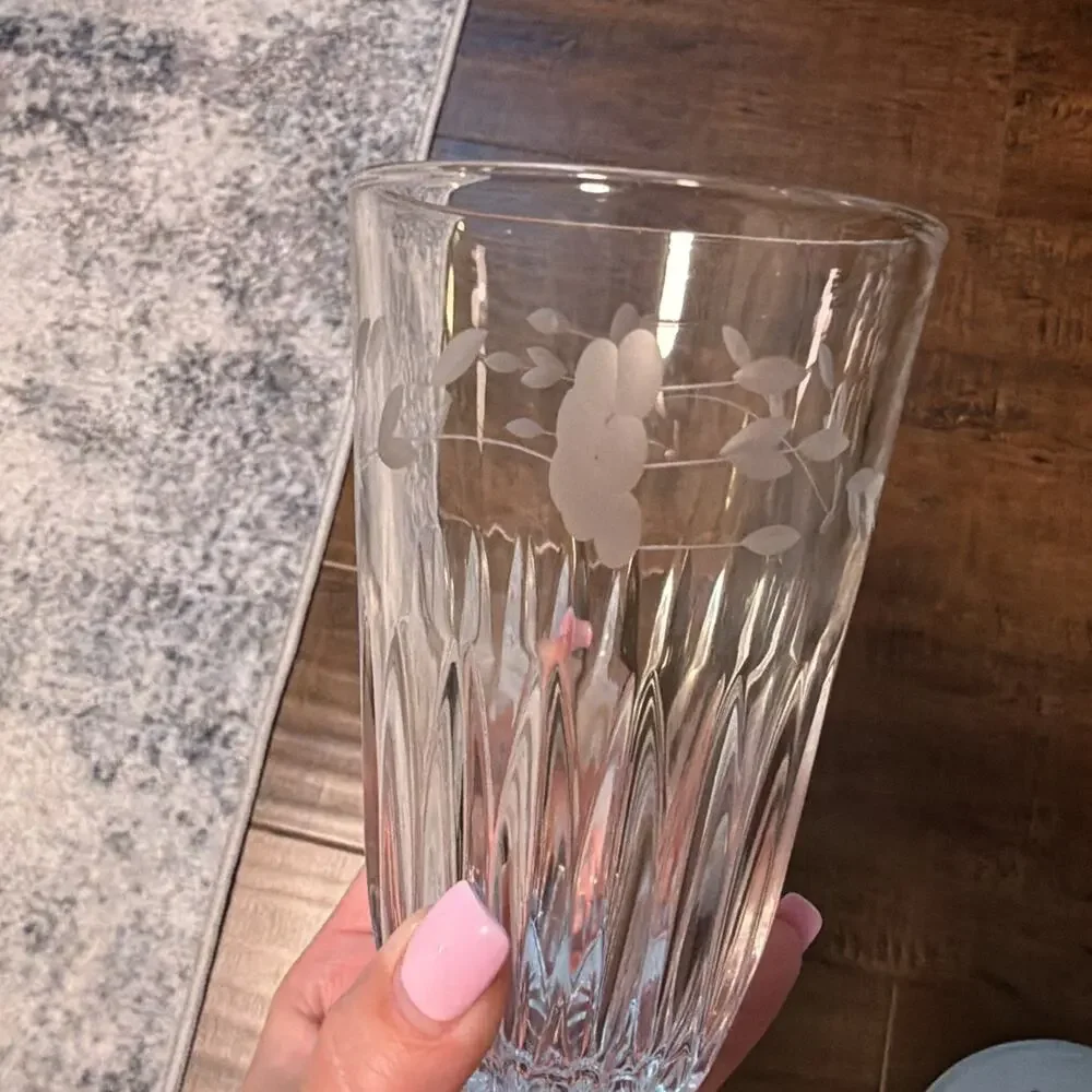 Vintage Princess House Heritage 12 oz Etched Floral Design, 1 tumbler
